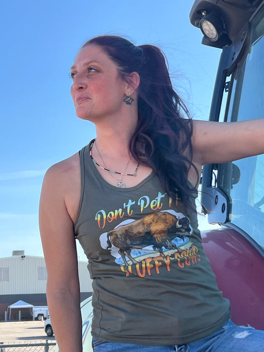 Don’t Pet the Fluffy Cows Women's Razor Back Tank Top